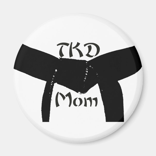 Martial Arts Black Belt TKD Mum Magnet (Front)