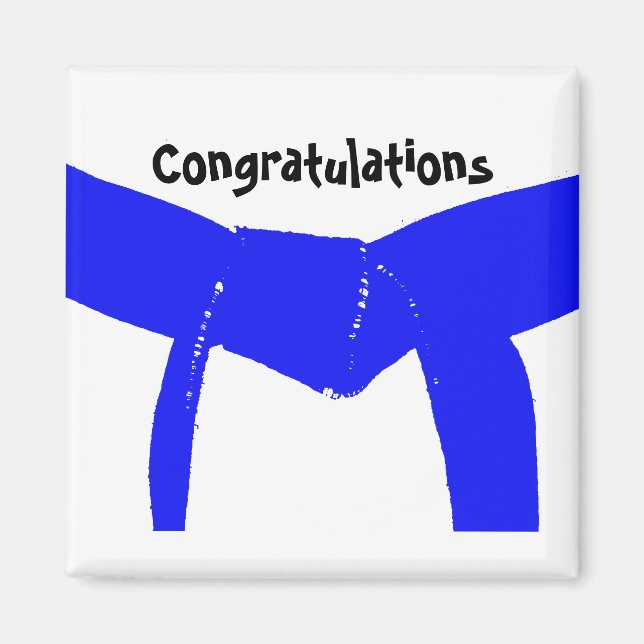 Martial Arts Blue Belt Congratulations Magnet (Front)