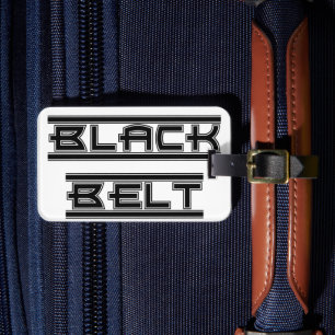 Martial Arts Bold Black Belt Gear Bag Tag