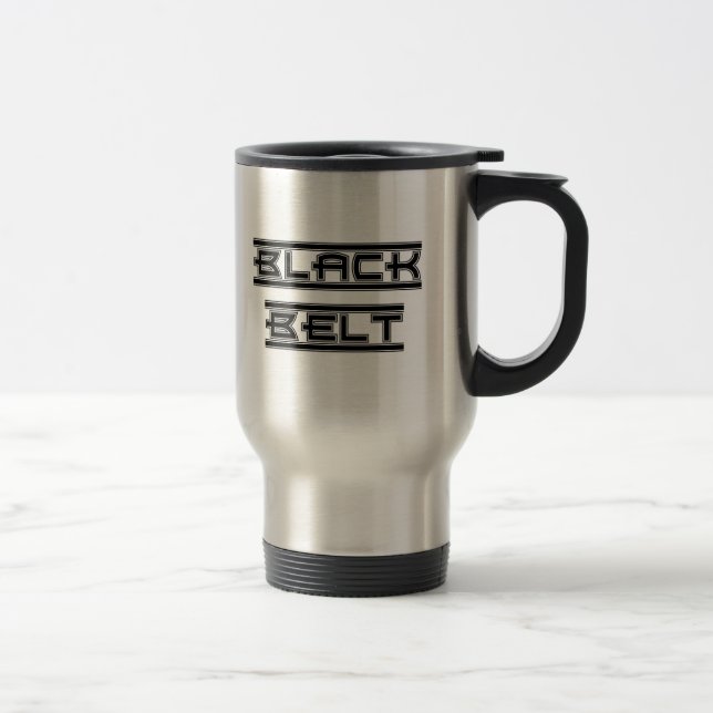 Martial Arts Bold Black Belt Travel Mug (Right)