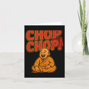 Martial Arts Boxing Humor Chop Chop Cartoon Priest Card