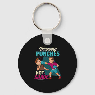 Martial Arts Boxing Humor Throwing Punches Design Key Ring