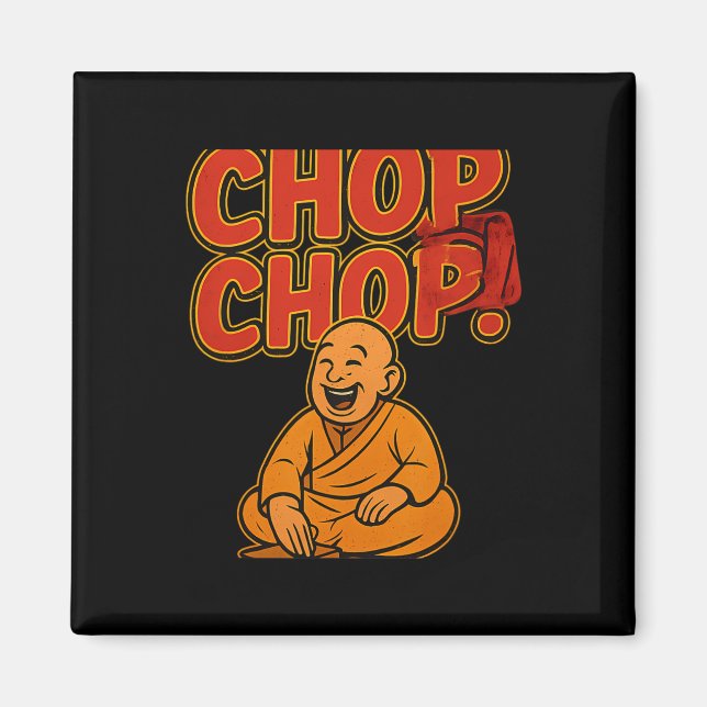 Martial Arts Boxing Humour Chop Chop Cartoon Pries Magnet (Front)