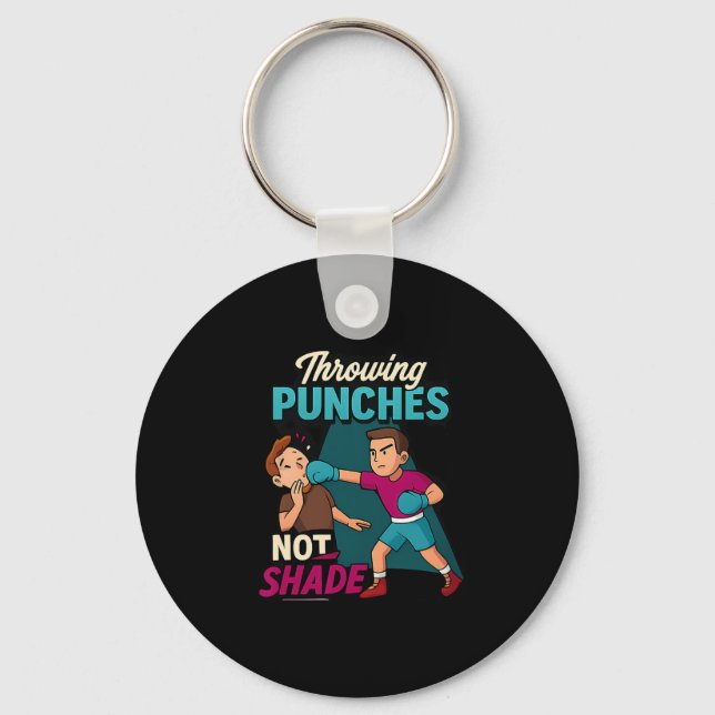 Martial Arts Boxing Humour Throwing Punches Design Key Ring (Front)