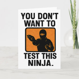 Martial Arts Boxing Ninja Danger Stencil Graphic Card