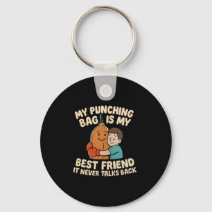 Martial Arts Boxing Punching Bag Best Friend Graph Key Ring
