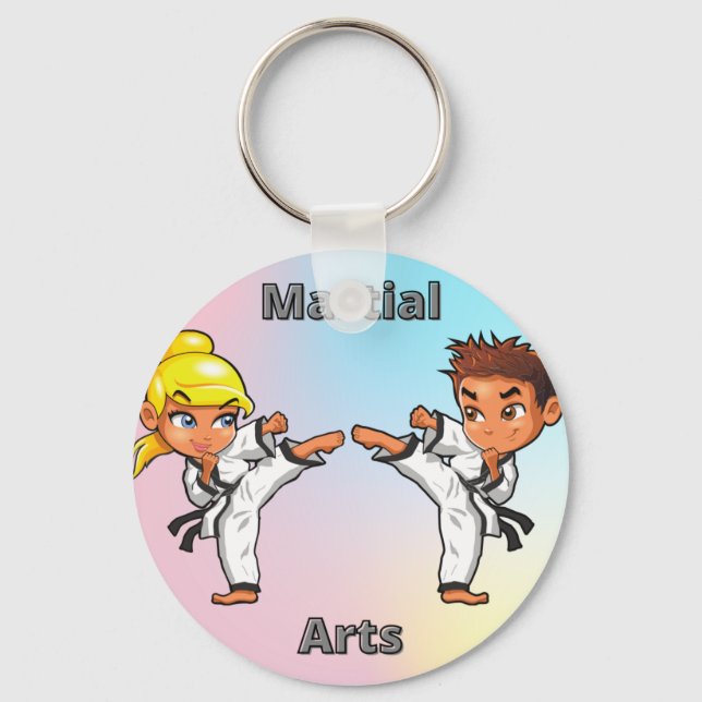Martial Arts Boy and Girl   Key Ring (Front)