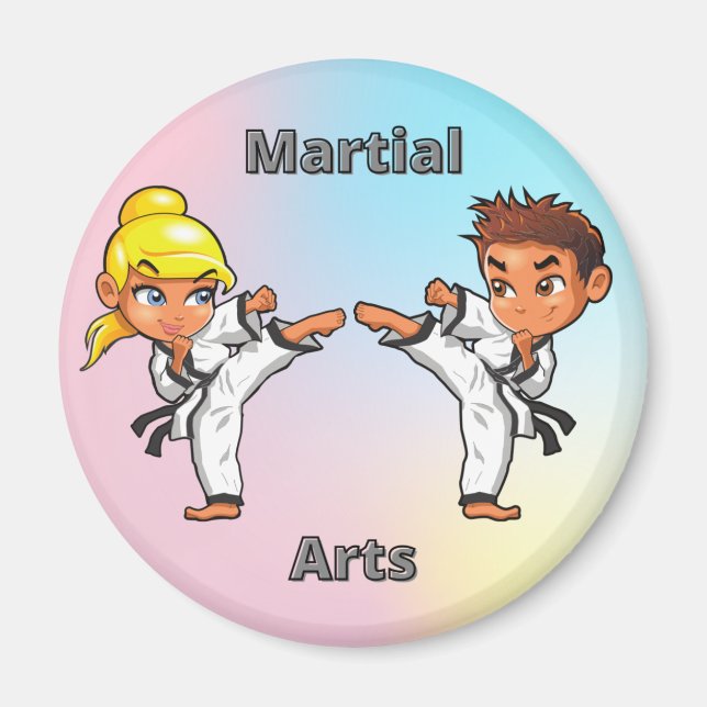 Martial Arts Boy and Girl  Magnet (Front)