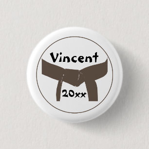 Martial Arts Brown Belt 3 Cm Round Badge