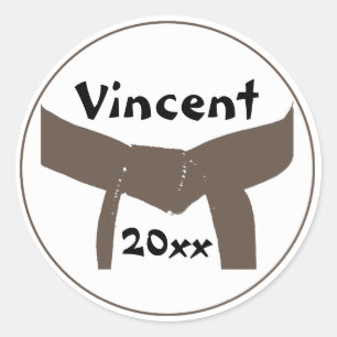 Martial Arts Brown Belt Classic Round Sticker