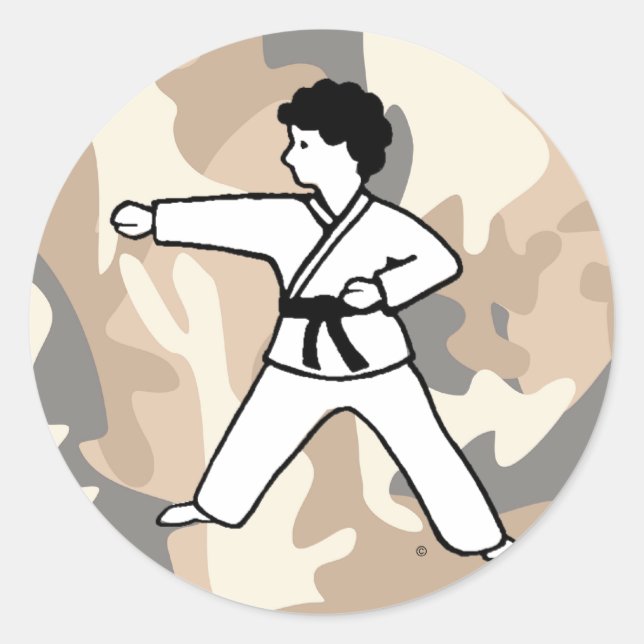 Martial Arts Camouflage Boy Stickers (Front)