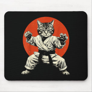 Martial Arts Cat Karate Judo Japanese Flag Funny J Mouse Mat