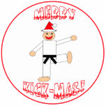 Martial Arts Christmas Ornament Photo Sculpture Decoration<br><div class="desc">This Martial Arts Merry Kick-Mas Christmas Ornament makes a unique Christmas holiday gift or stocking stuffer for your martial artist. Suitable for all martial arts - karate,  taekwondo,  kung fu,  judo etc.  Image is a martial arts black belt kicking guy wearing a red Santa hat.</div>