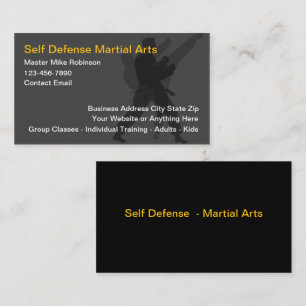 Martial Arts Class Instructor Business Cards