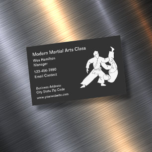 Martial Arts Class Modern Magnetic Business Cards