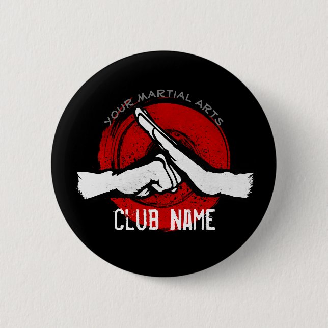 Martial Arts Club 6 Cm Round Badge (Front)