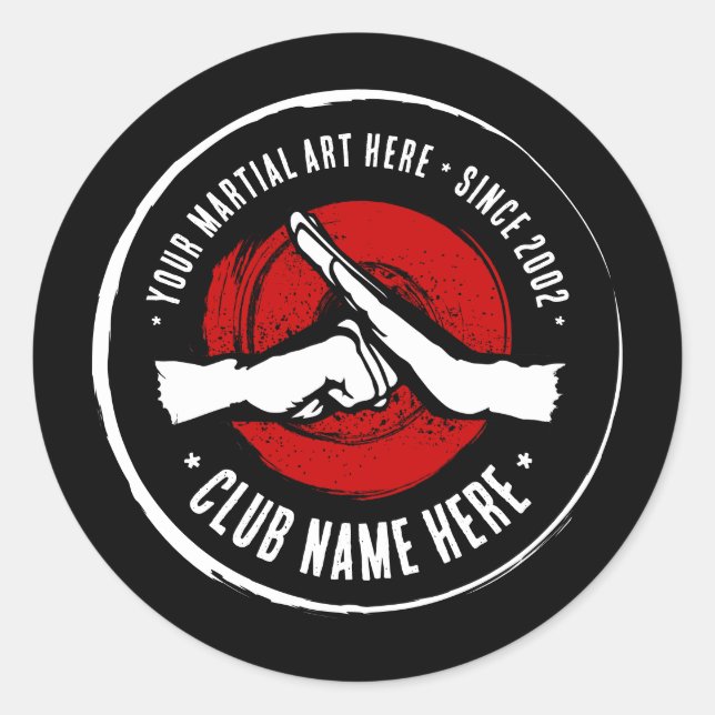 Martial Arts Club Classic Round Sticker (Front)