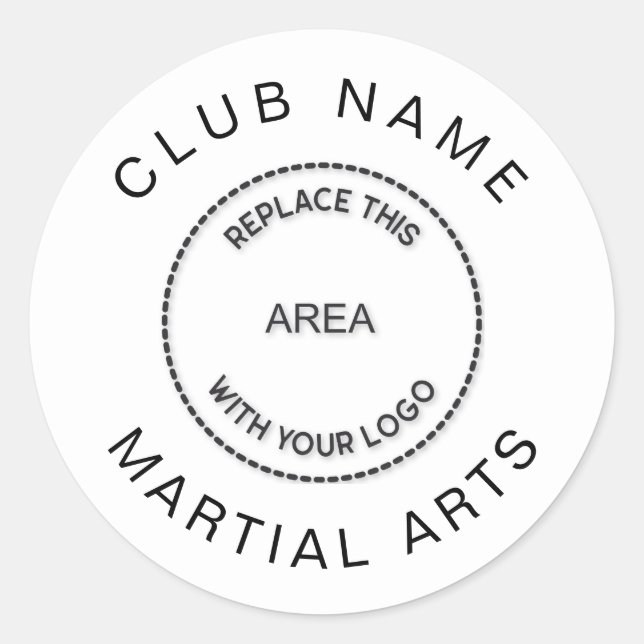Martial Arts Club Logo Name Classic Round Sticker (Front)
