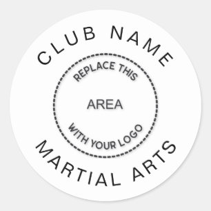 Martial Arts Club Logo Name Classic Round Sticker