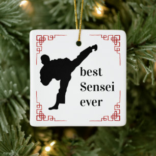 Martial Arts Coach   Best Sensei Ever Ceramic Ornament