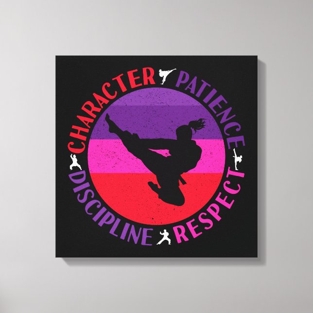 Martial Arts Core Values - Karate Canvas Print (Front)