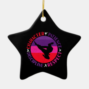 Martial Arts Core Values - Karate Ceramic Tree Decoration