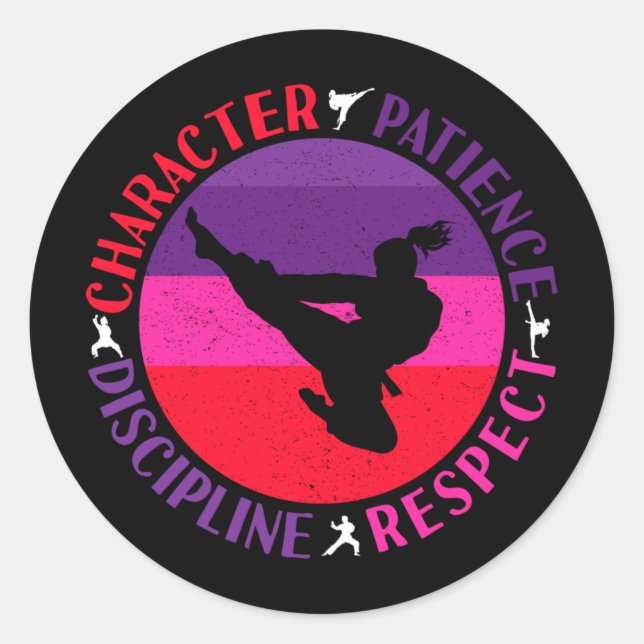 Martial Arts Core Values - Karate Classic Round Sticker (Front)