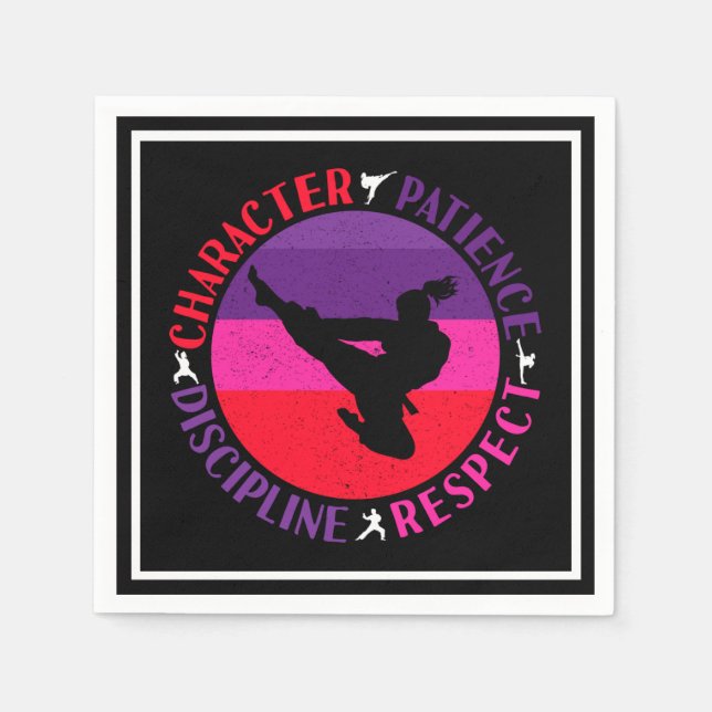 Martial Arts Core Values - Karate Napkin (Front)