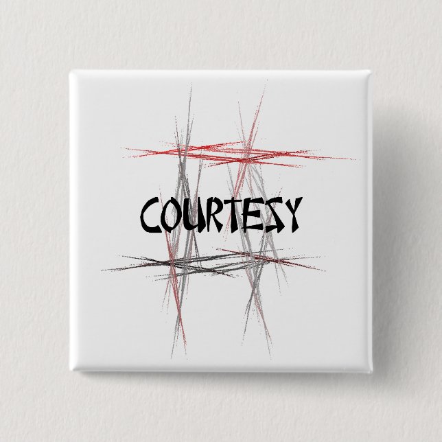 Martial Arts Courtesy 15 Cm Square Badge (Front)