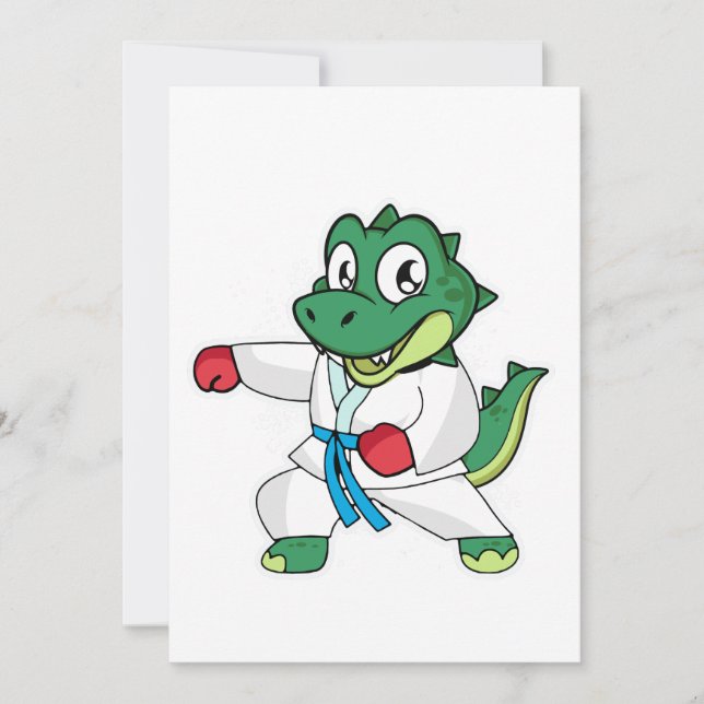 Martial Arts Dinosaur Invitation (Front)