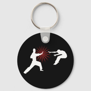 Martial Arts Energy Silhouette Key Ring
