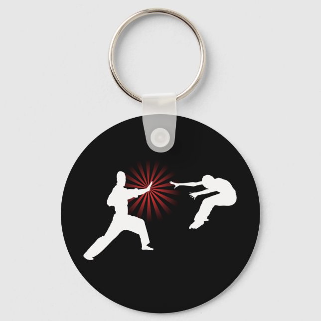 Martial Arts Energy Silhouette Key Ring (Front)