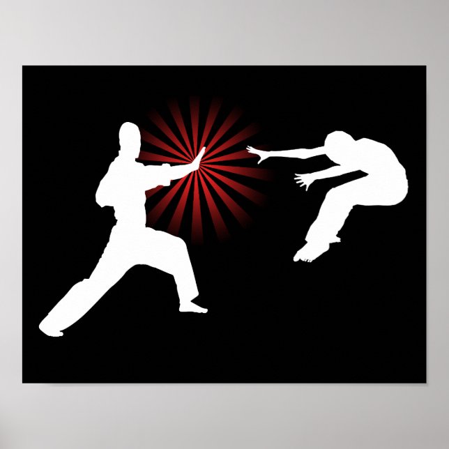 Martial Arts Energy Silhouette Poster (Front)