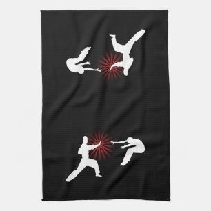 Martial Arts Energy Silhouette Tea Towel