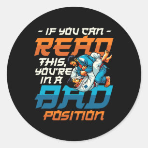 Martial Arts Fighter Judo Karate Brazilian Jiu-jit Classic Round Sticker