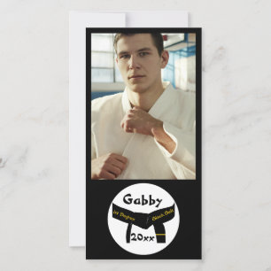 Martial Arts First Degree Black Belt Photo Card