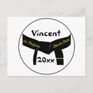Martial Arts First Degree Black Belt Postcard