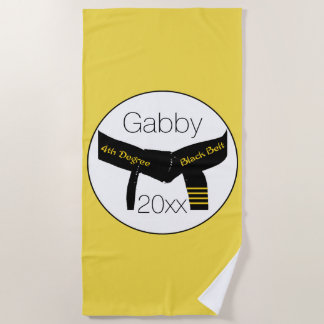 Martial Arts Fourth Degree Black Belt Beach Towel