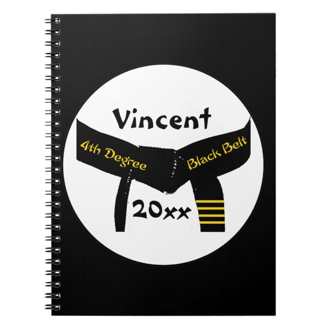 Martial Arts Fourth Degree Black Belt Notebook (Front)
