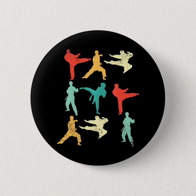 Martial Arts Fun Karate Taekwondo Boxing 6 Cm Round Badge (Front)