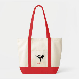 Martial Arts Girl Silhouette Tote Bag