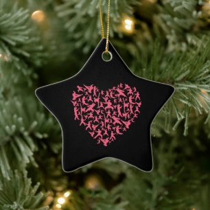 Martial Arts Girls Karate Heart Ceramic Tree Decoration