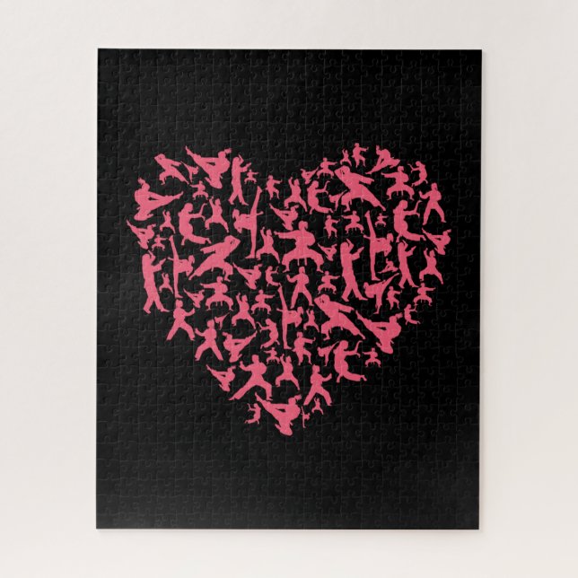 Martial Arts Girls Karate Heart Jigsaw Puzzle (Vertical)