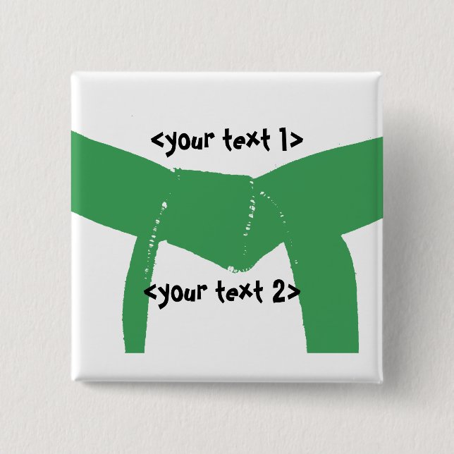 Martial Arts Green Belt 15 Cm Square Badge (Front)