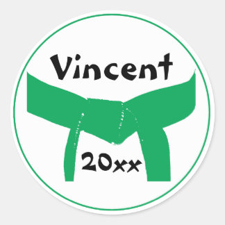 Martial Arts Green Belt Classic Round Sticker