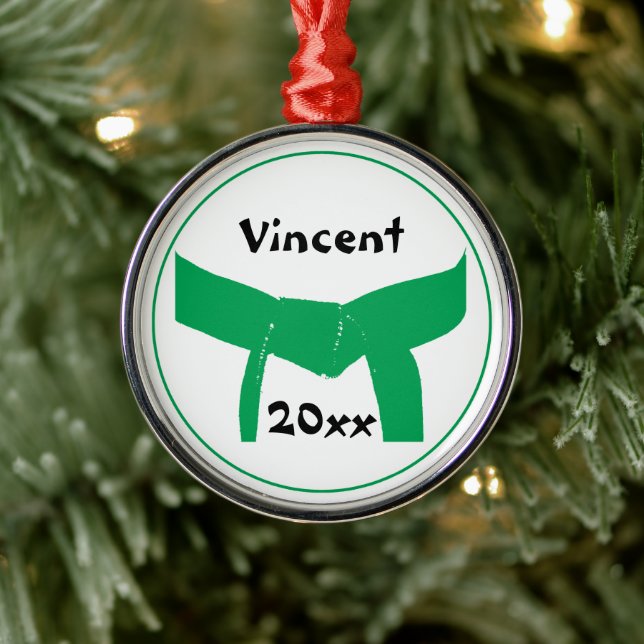 Martial Arts Green Belt Metal Tree Decoration (Tree)
