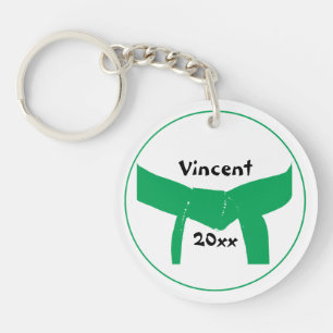 Martial Arts Green Belt Photo Key Ring