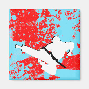 martial arts : grunge silhouettes : magnet