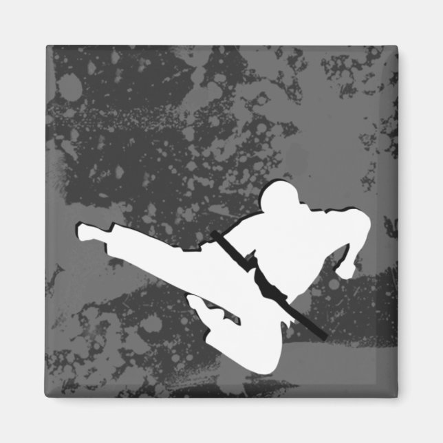martial arts : grunge silhouettes : magnet (Front)