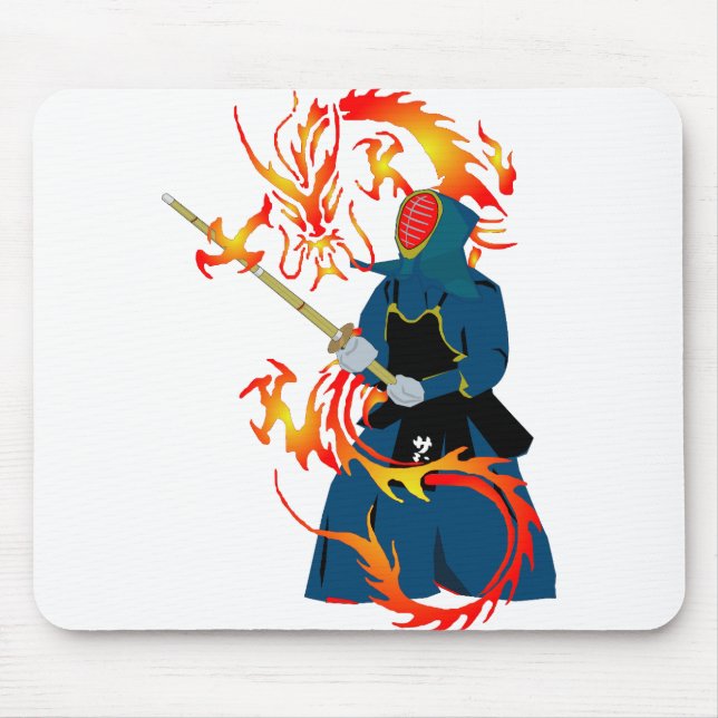 Martial Arts Hwa Rang Do Stick Fighting Dragon Mouse Mat (Front)